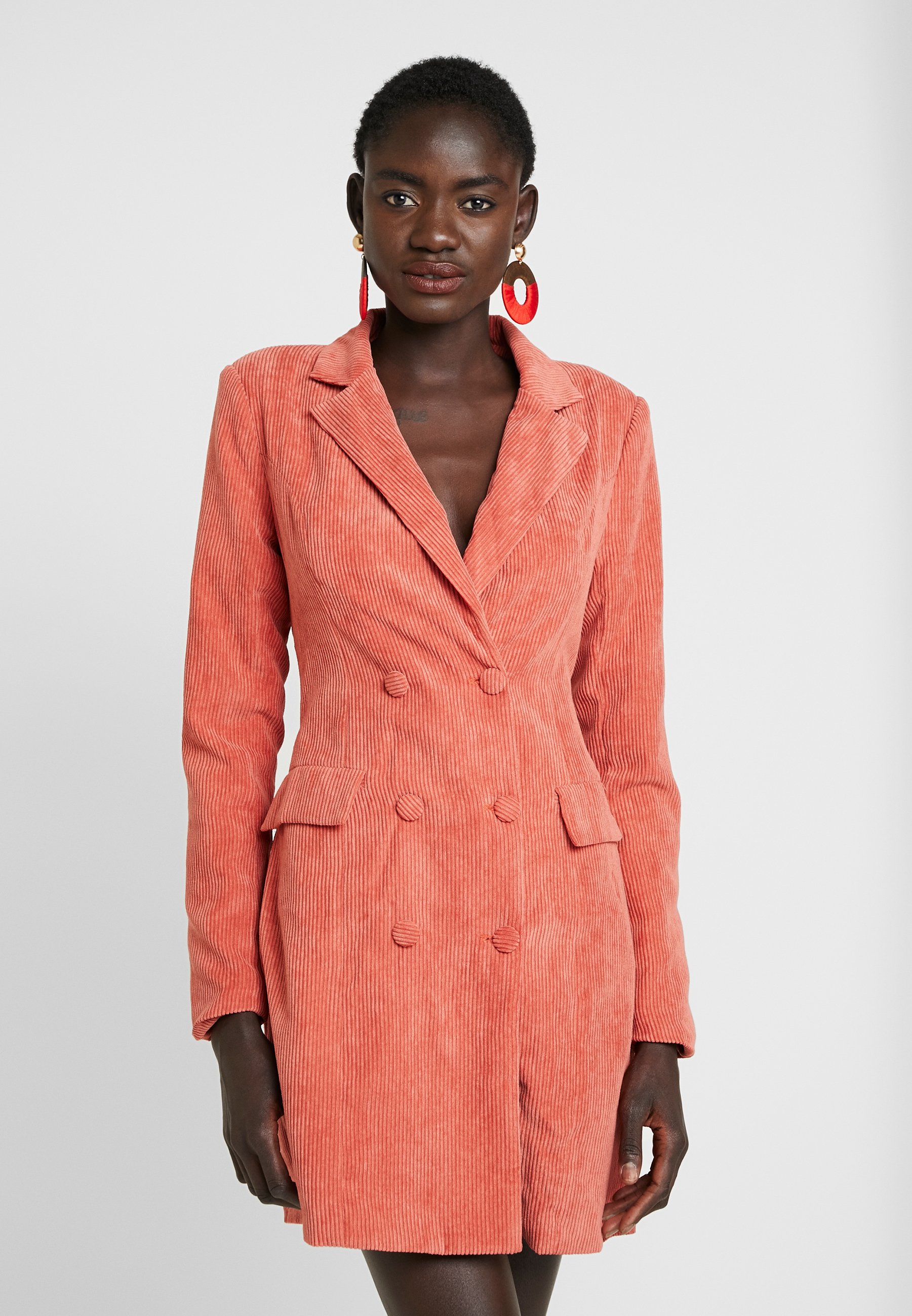 coral blazer dress