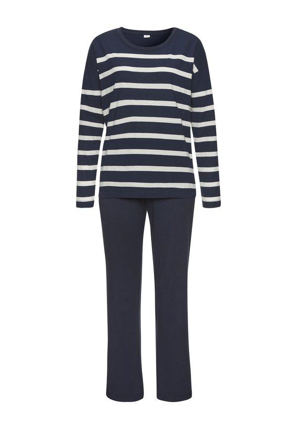 SET - Nachtwäsche Set - dunkelblau weiß gestreift