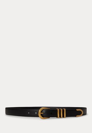 Lauren Ralph Lauren, METAL-KEEPER LEATHER SKINNY BELT - Gürtel - black