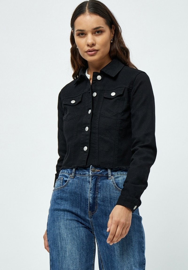 Desires DELOLA CROPPED DENIM JACKET. - Spijkerjas - black