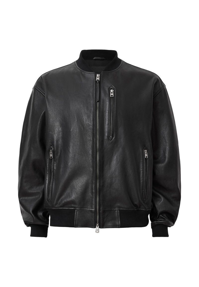 AllSaints Leren jas zwart
