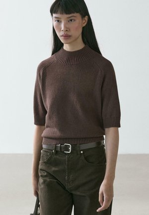 T-shirts basic - mottled dark brown