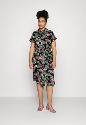 Pieces Curve PCNYA SHIRT DRESS - Paitamekko - loden frost/palms