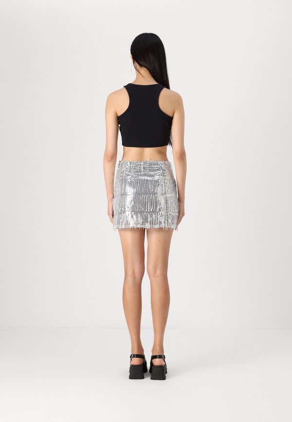 OBJTELLA  - A-line skirt - silver4