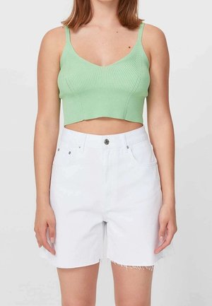 Stradivarius Denim shorts - white denim