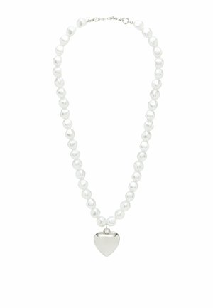 Bracciale in acciaio argentato con cuori e strass