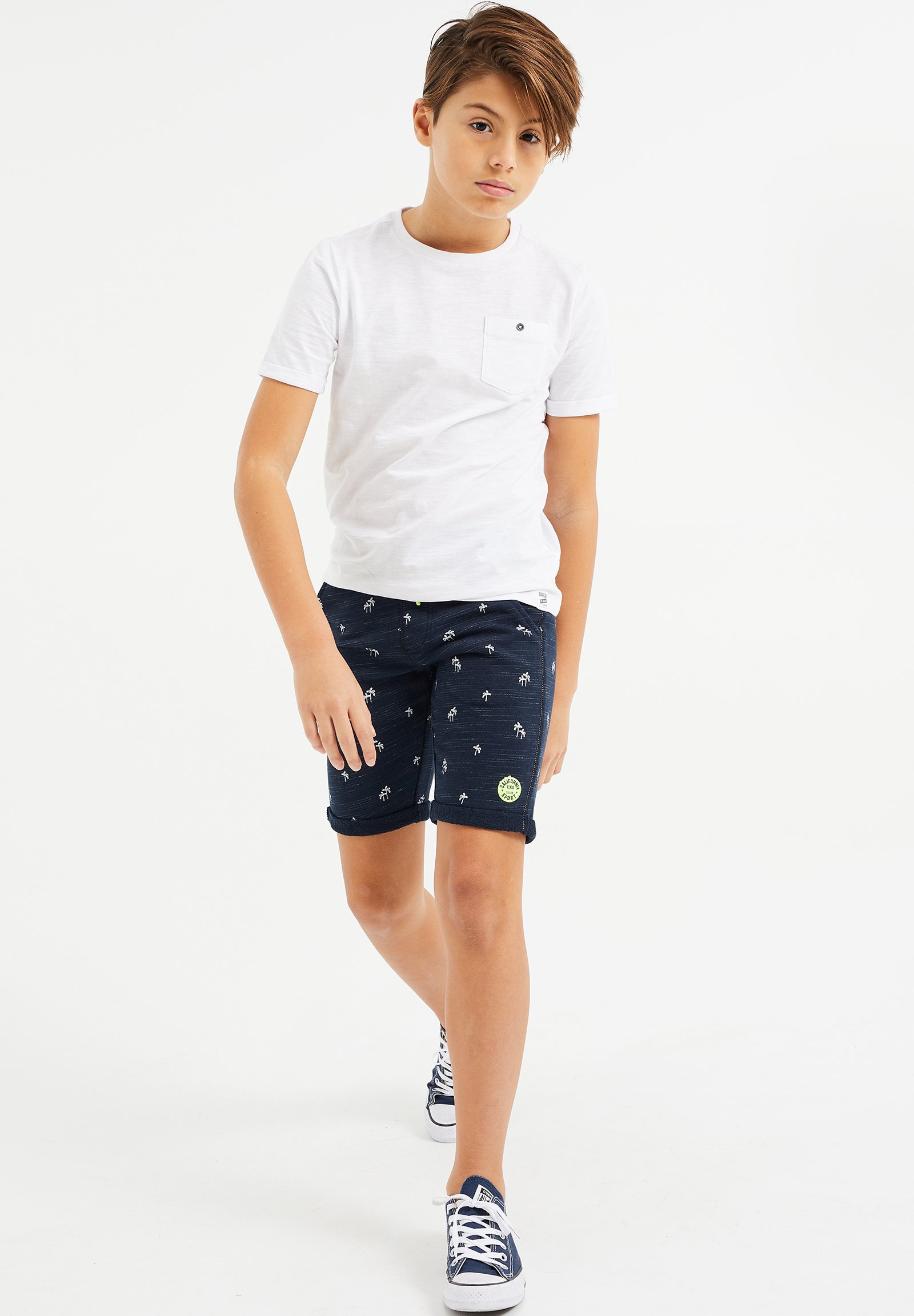 WE Fashion MET PALMBOOMOPDRUK - Short - dark blue/bleu marine - ZALANDO.FR