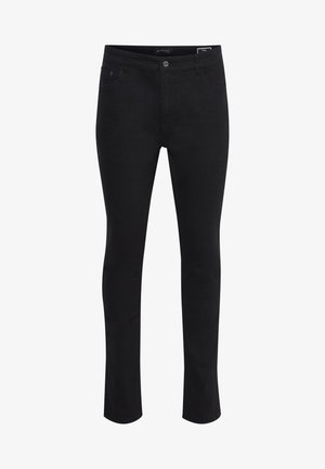 Sorte denimjeans med fitted design, fem lommer, knaplukning og let stræk. Rene linjer og ingen synlige mønstre eller accenter.