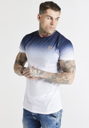 T-shirt z nadrukiem - navy white rose gold