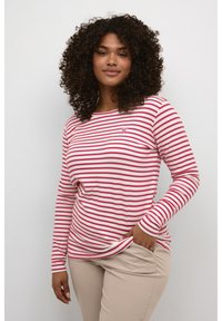Kaffe Curve KCLIA - Pikkade varrukatega topp - chalk   virtual pink stripe