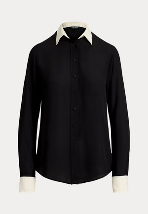 Lauren Ralph Lauren, CLASSIC FIT TWO-TONE GEORGETTE SHIRT - Πουκαμίσα με κουμπιά - black/mascarpone cream