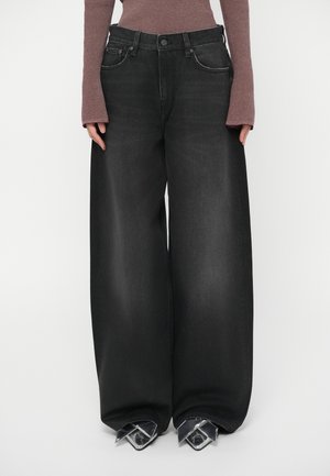 LYON COATED  - Wide leg -  black