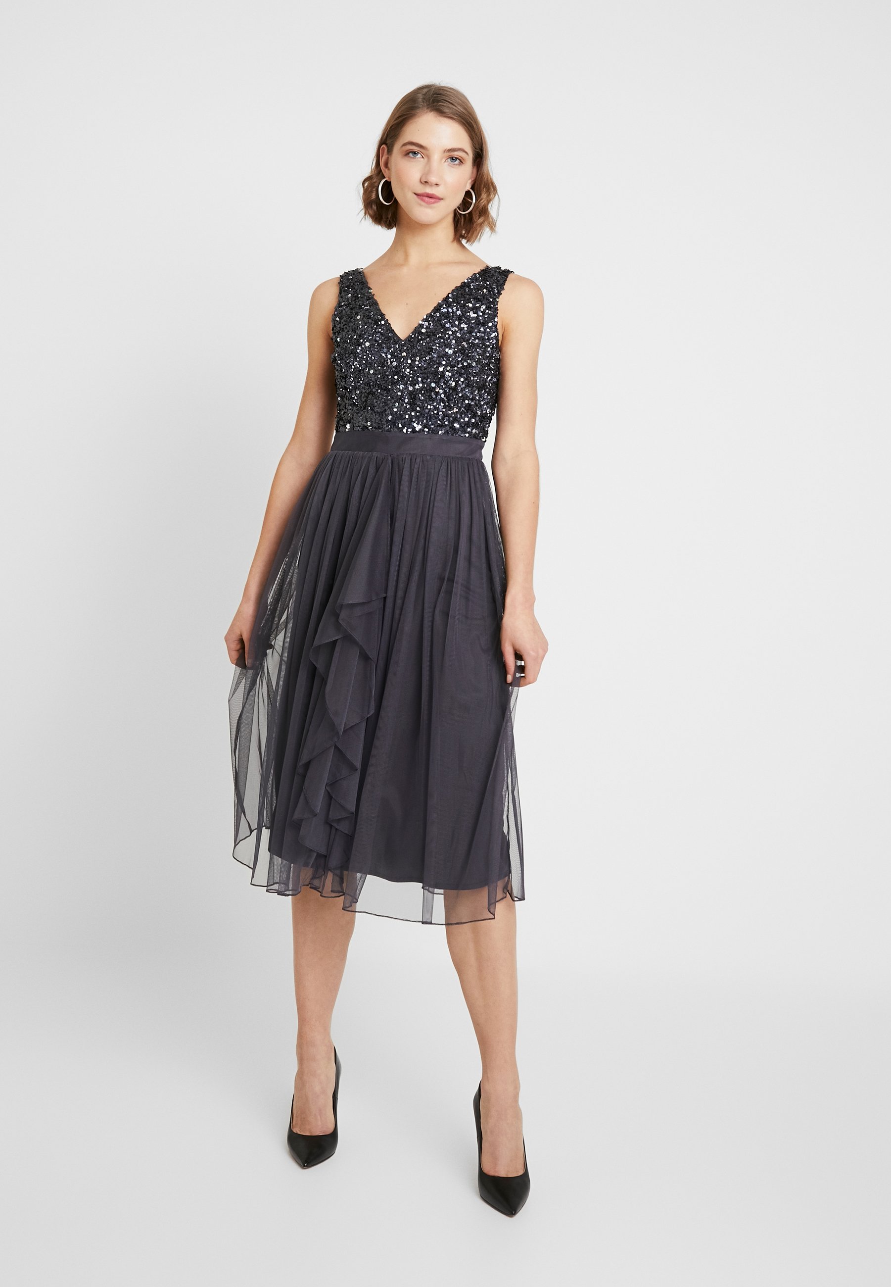 charcoal cocktail dress