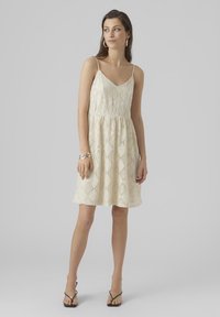 Vmjosie Calf Singlet Dress Birch Aop Bina