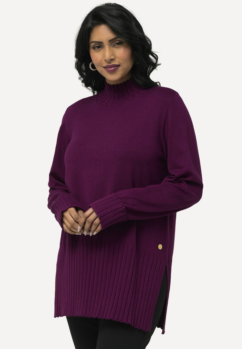 Ulla Popken STEHKRAGEN LANGARM - Strickpullover - pink berry
