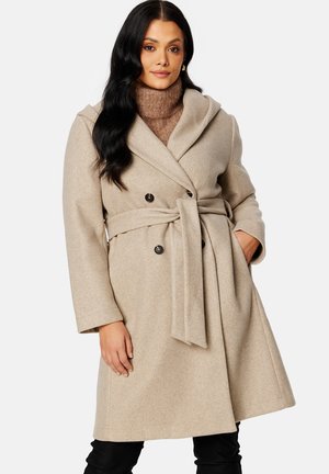 HOODED MIDI COAT - Trenchcoat - tan