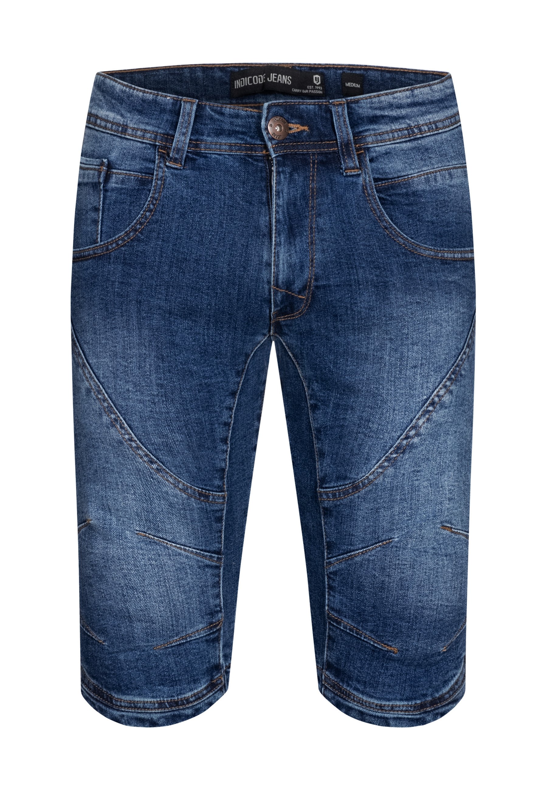 INDICODE JEANS LEON - Shorts di jeans - medium indigo/blu denim - Zalando