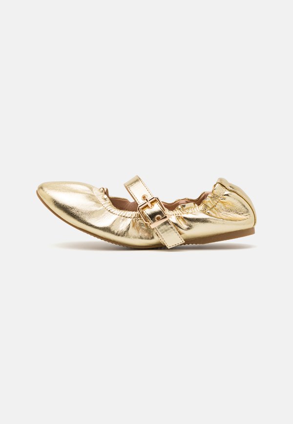 LARISSA - Ankle strap ballet pumps - gold