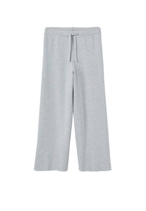 Hellgraue Sweatpants mit lockerem Sitz, aus weichem Material, mit einem Kordelzugbund und weiten, geraden Beinen.