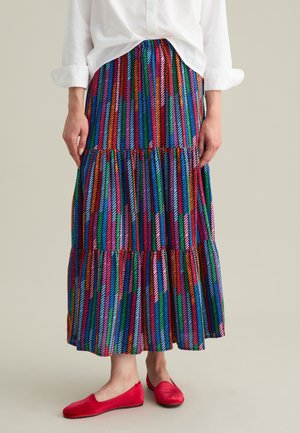 LONG REGULAR FIT - Maxi skirt - red/orange/blue/pink