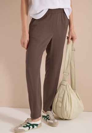 Cecil, SLIM-LEG PANTS IN A LOOSE FIT WITH TEXTURE, taupe