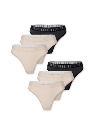 6-PACK LOGO - Thong - black beige beige