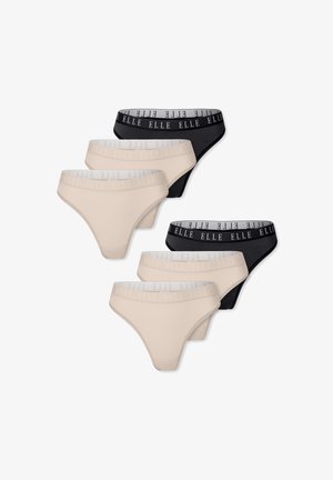 Top sportivo in cotone nero con scollatura a forma di U e bikini coordinato nero con cintura logo. Design semplice e senza cuciture.