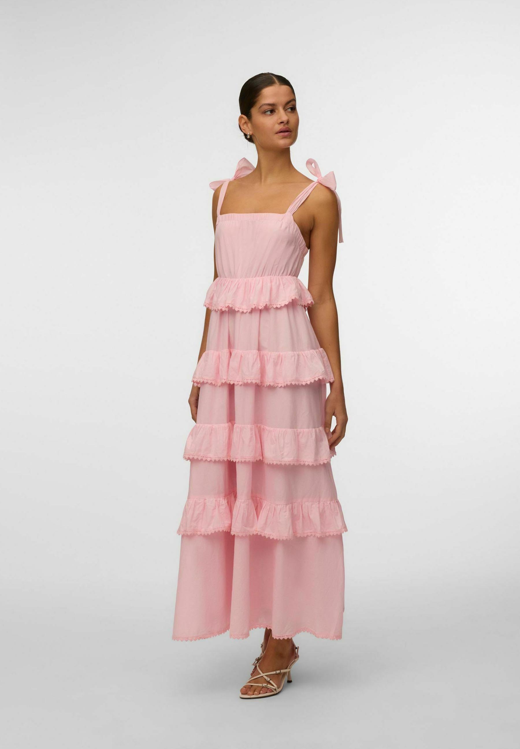 Vero Moda KLEID VMDOLORES LANGES KLEID - Occasion wear - pink lady/pink -  Zalando.co.uk