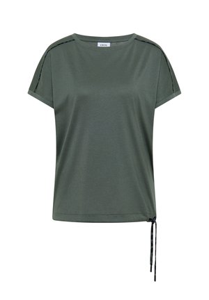 Cecil, T-SHIRT MIT BOAT NECK UND LEO-PIPING - T-shirt basique - dried olive green