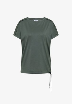 Cecil, T-SHIRT MIT BOAT NECK UND LEO-PIPING - T-shirt basique - dried olive green