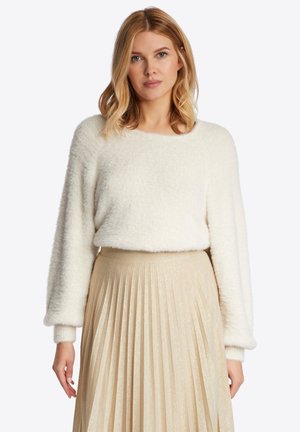 MIT CREW-NECK - Felpa in pile - pearl white