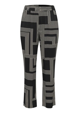 Kaffe Curve KCDONNA  - Housut - black beige graphic lines
