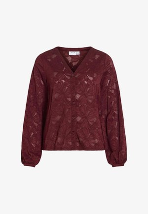 VILA, LONG SLEEVED SHIRT VILANERA V-NECK - Blouse - port royale1