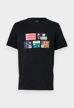 PS Paul Smith ROAD SIGNS - Print T-shirt -  black