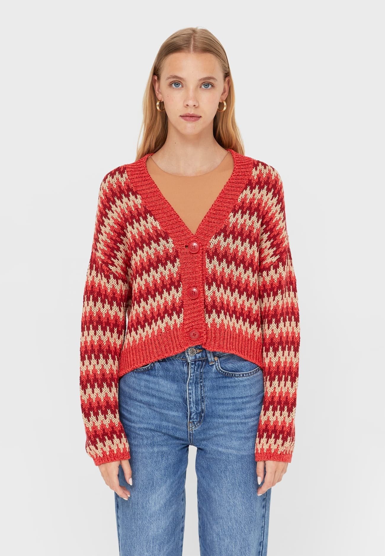 Stradivarius red cardigan Clearance