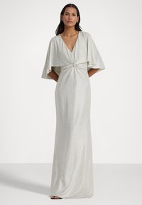 Lauren Ralph Lauren METALLIC KNIT TWIST-FRONT CAPE GOWN - Proginė apranga - mascarpone cream