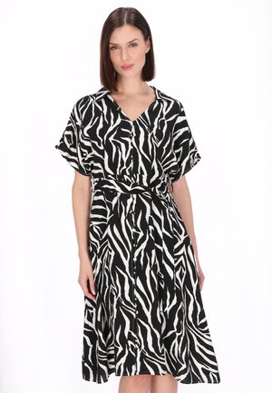 Blusenkleid - black offwhite