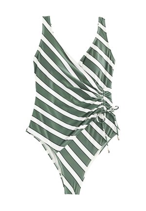 RUCHED SIDE SHAPE ENHANCING  - Badedragt - green cream stripe