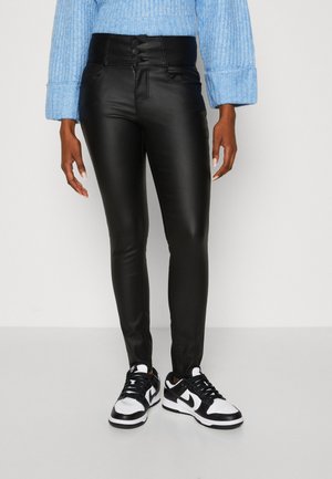 Vero Moda Petite VMDONNA SKINNY COATED PANTS - Παντελόνι - black
