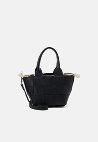 BRAIDED BAG - Bolso de mano - black