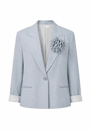 Imperial, GIACCA BLAZER MONOPETTO CON SPILLA A FIORE - Blazer - azzurro