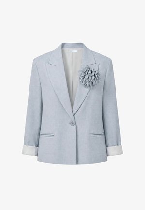Imperial, GIACCA BLAZER MONOPETTO CON SPILLA A FIORE - Blazer - azzurro