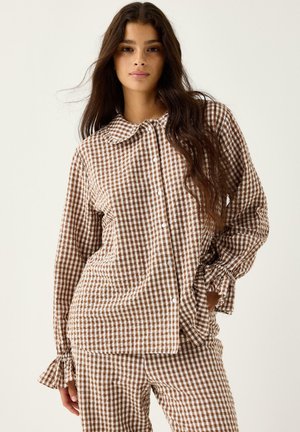 GINGHAM - Pyjamasöverdel - brown