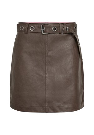 Nümph, NUDORITH PU SKIRT - Minijupe - black coffee