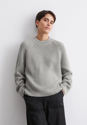 RAGLAN LONGSLEEVE ROUND NECK - Svetr - mid stone melange