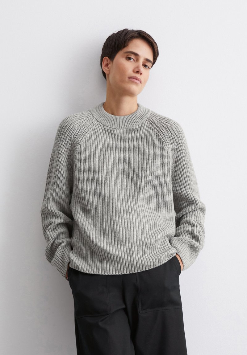 Marc O'Polo RAGLAN LONGSLEEVE ROUND NECK - Pulover - mid stone melange