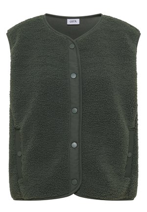 Cecil, TEDDY-WESTE MIT SOFTSHELLDETAILS - Veste sans manches - dried olive green
