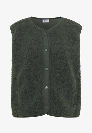Cecil, TEDDY-WESTE MIT SOFTSHELLDETAILS - Veste sans manches - dried olive green