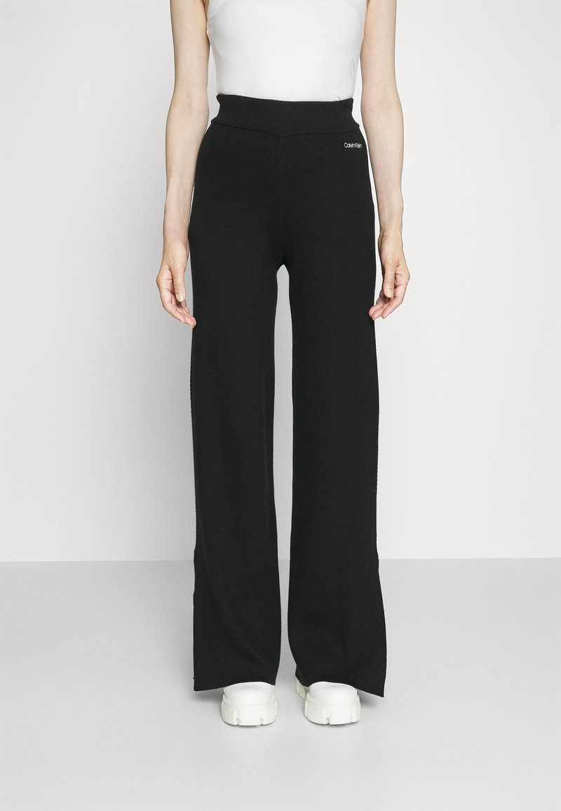 Calvin Klein - ESSENTIAL WIDE LEG PANT - Träningsbyxor - black, Förstora