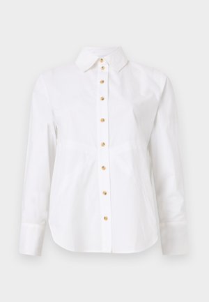 DKNY, LONG SLEEVE BUTTON FRONT FITTED SHIRT TIED BACK - Chemisier - white